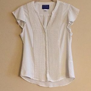 Polka Dot Cap Sleeve Blouse